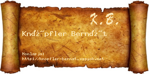 Knöpfler Bernát névjegykártya